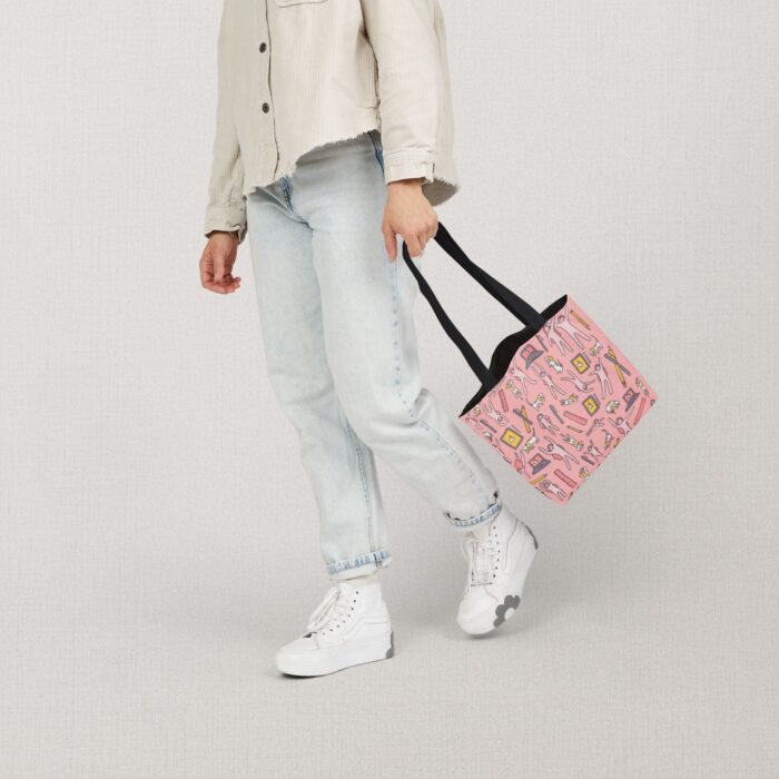 Holachiolin pattern Tote Bag with Black Straps