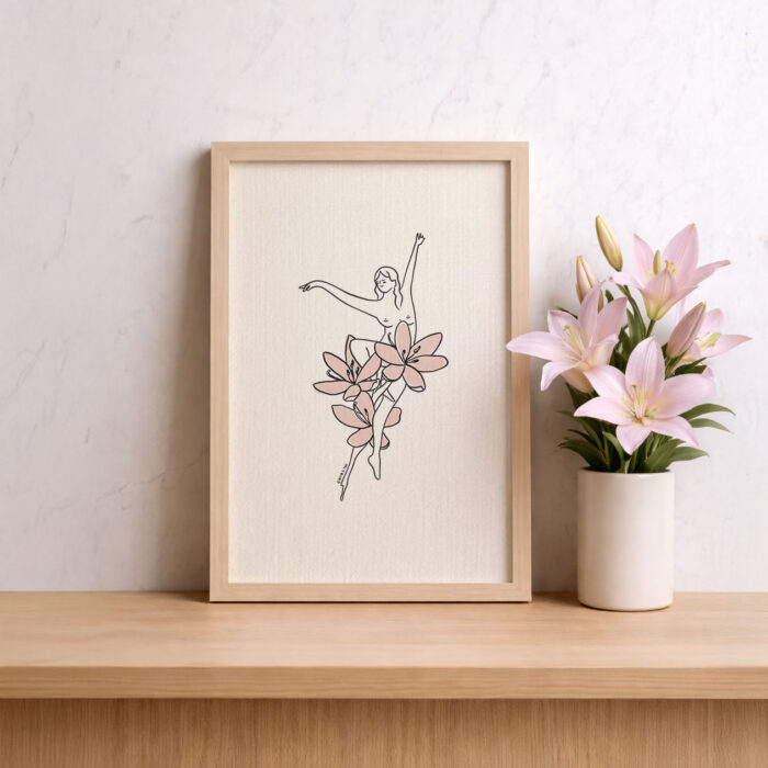 Rain Lily Dancer Print - Floral Dancing Collection